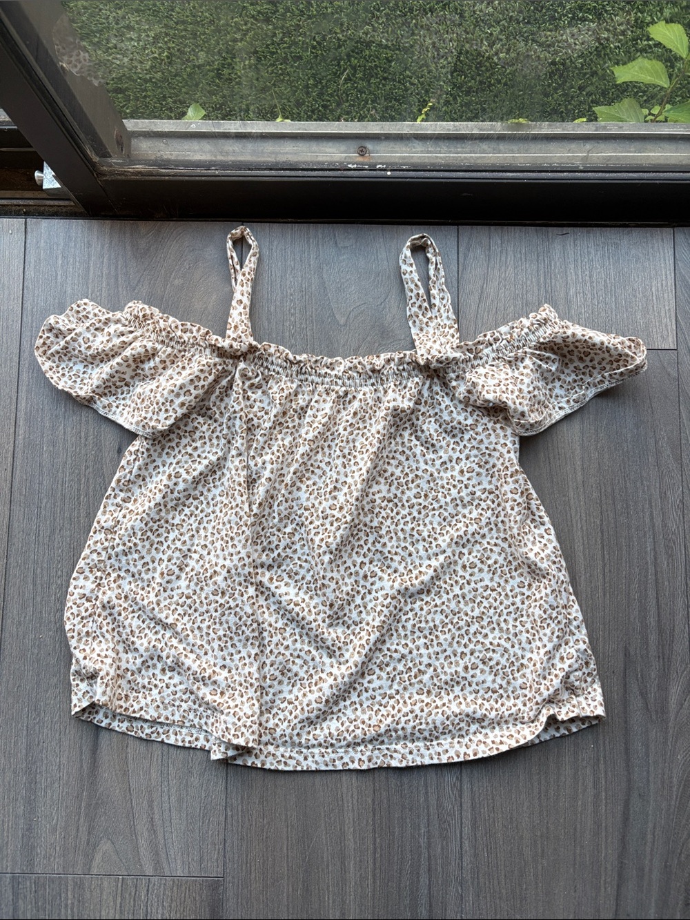 Old Navy Off-Shoulder Leopard Print Tank Top - Beige